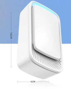 My Store air purifier with sleek white design and digital control panel, filtering airborne pollutants for clean indoor air.