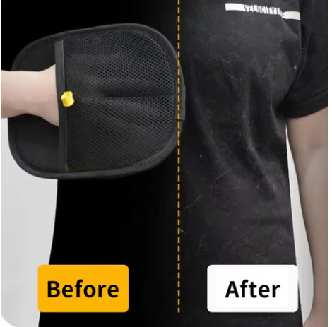 My Store fur remover glove with textured surface for effectively removing pet hair and lint from clothing and upholstery.