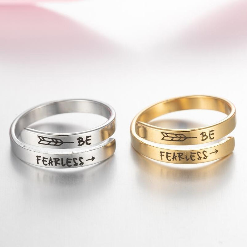 Retro stainless steel English double ring with a polished finish, featuring a classic design suitable for everyday wear.