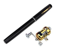 Portable fishing rod by My Store, lightweight and compact for easy fishing trips, shown in a close-up of the rod's handle and reel.