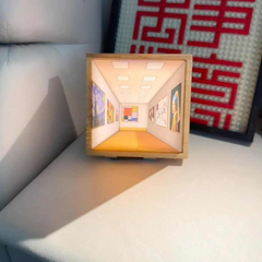 3D illusion night light with geometric design, featuring soft LED glow and modern aesthetic, ideal for bedroom or living room decor