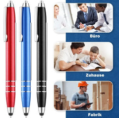 Metal ballpoint pen with sleek design and silver finish, featuring a smooth writing tip and ergonomic grip.