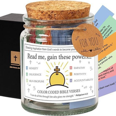 Faith & Joy Verse Jar from My Store with inspirational quote and decorative design, perfect for spiritual home decor.