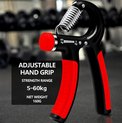 My Store PowerGrip Strength Trainer showing textured rubber grip and adjustable resistance dials for hand and forearm exercise.