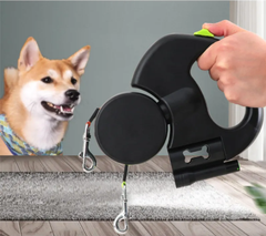 Auto double dog leash by My Store showing two adjustable nylon leashes with handles and a central clip for walking two dogs simultaneously.