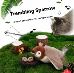 Soft plush bird pet toy with colorful feathers, designed for cats and small pets, from My Store.